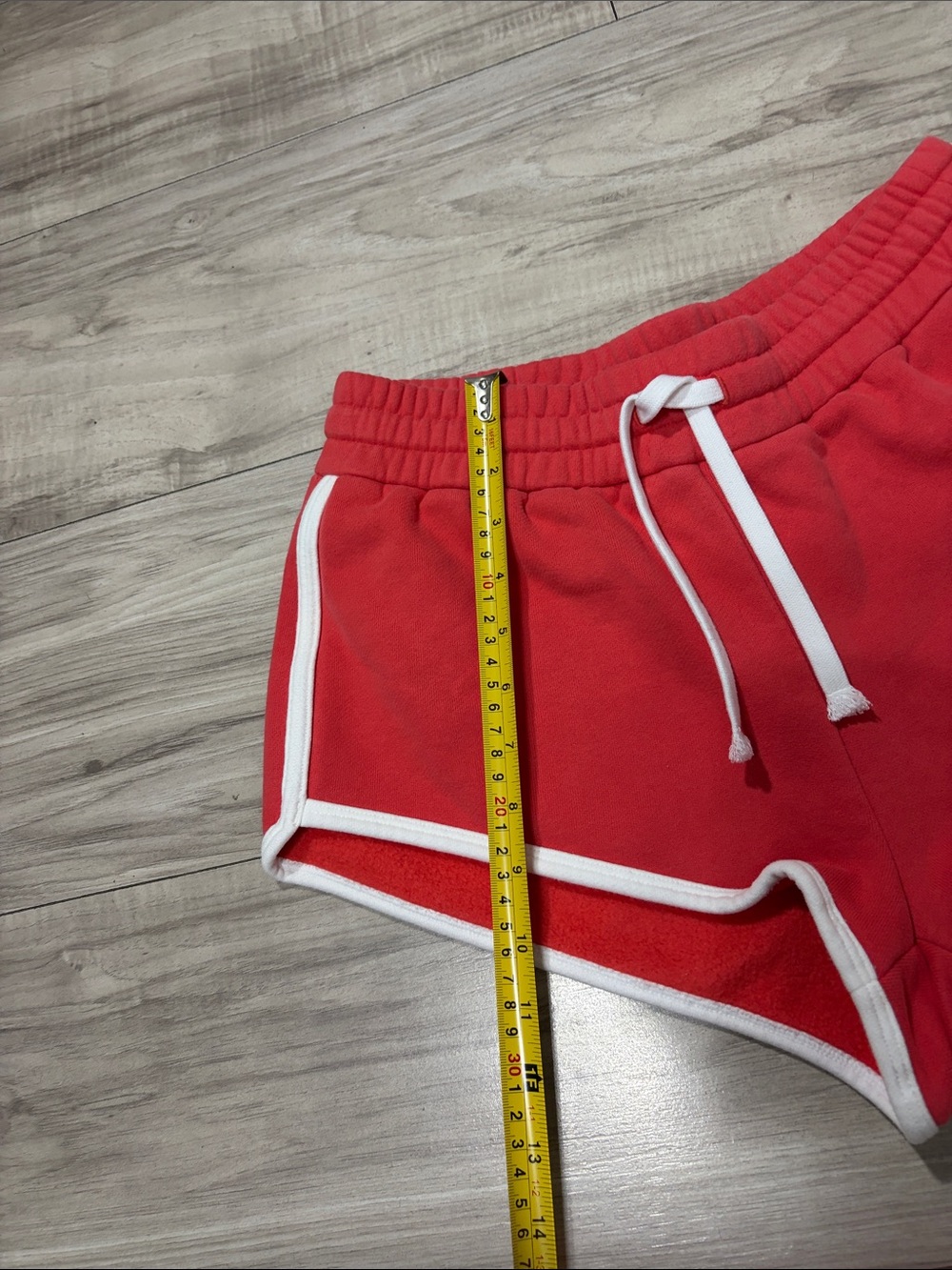 Aritzia Red Athletic Dolphin Shorts with White Trim - Picture 3 of 8